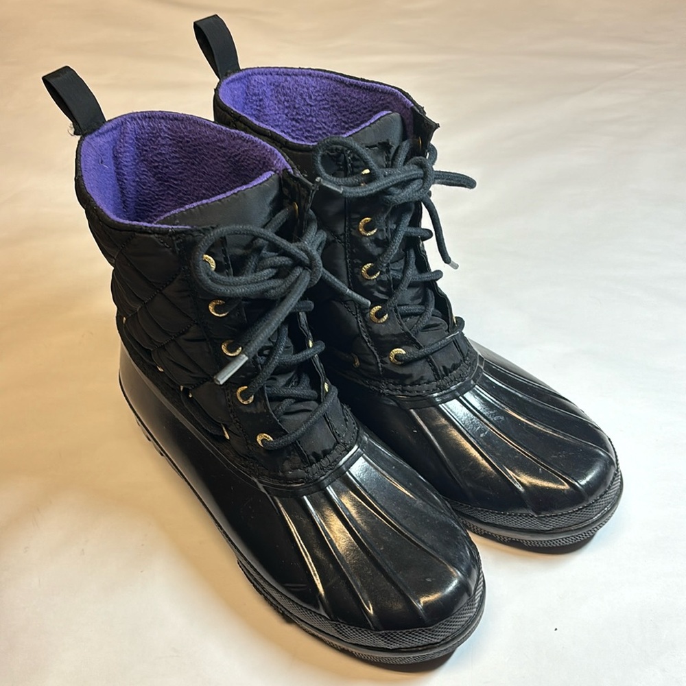 Sperry Top-Sider Women’s Waterproof Rubber Boot Quilted Ankle Size 8